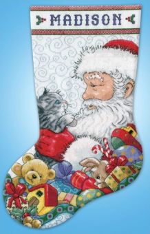 Design Works Crafts - Santa & Kitten Stocking 
