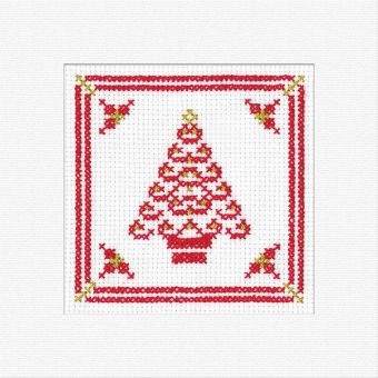 Heritage Stitchcraft - Filigree Christmas Tree Card - Red 