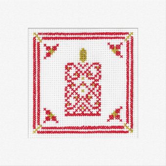 Heritage Stitchcraft - Filigree Christmas Candle Card - Red 