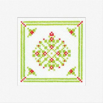 Heritage Stitchcraft - Filigree Christmas Bauble Card - Holly 