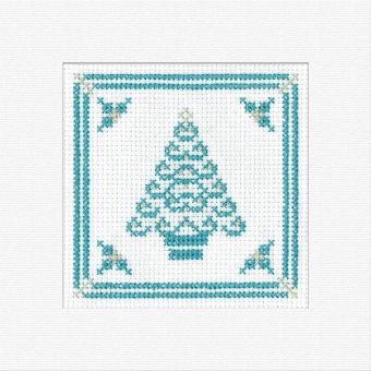 Heritage Stitchcraft - Filigree Christmas Tree Card - Teal 