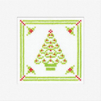 Heritage Stitchcraft - Filigree Christmas Tree Card - Holly 