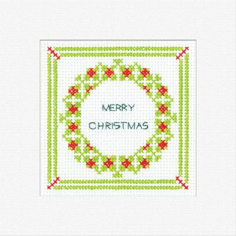 Heritage Stitchcraft - Christmas Wreath Card - Holly 