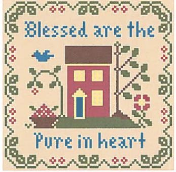 Little House Needleworks - Blessed Are The Pure In Heart-Saltbox Scripture(w/threads) 