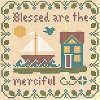 Little House Needleworks - Blessed Are The Merciful-Saltbox Scripture (w/Threads) 