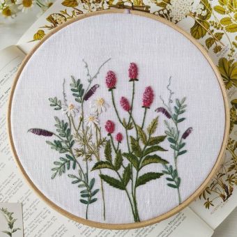 Super SALE Anchor The Meadow Collection - Sanguisorba & Chamomile Amity Embroidery Kit 