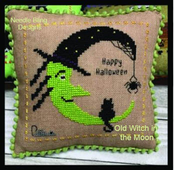 Needle Bling Designs - Old Witch In The Moon 