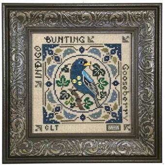 Tellin Emblem - Birdie & Berries - Indigo Bunting 