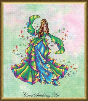 Cross Stitching Art - Iris, The Rainbow Maiden 