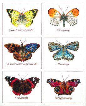 Thea Gouverneur - Counted Cross Stitch Kit - Butterflies - Linen - 32 count - 2037 