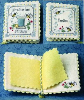 The Bee Cottage -  I'd Rather Bee Stitching Biscornu 
