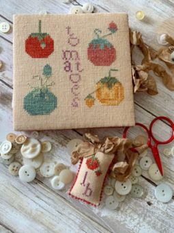 Lucy Beam - Heirloom Tomatoes Needlework Set - Pin Round & Thread Board 