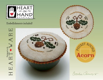 Heart In Hand Needleart -  Pocket Round - Acorn 