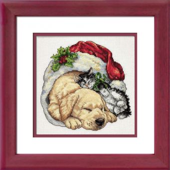 Dimensions Gold Petites - Christmas Morning Pets - frame red