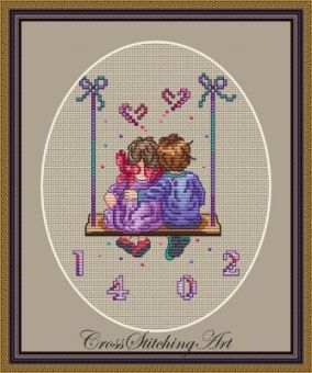 Cross Stitching Art - You Are My Valentine 
