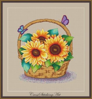 Cross Stitching Art - Sunny Basket 