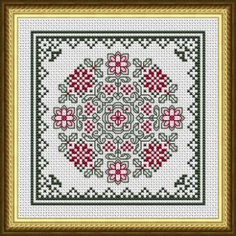 Happiness Is Heartmade - December Hearts Square With Poinsettias 