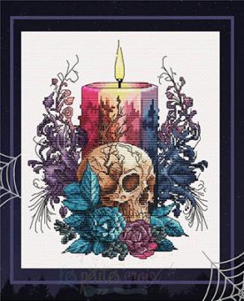 Les Petites Croix De Lucie - Candle Skull Roses 