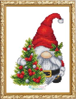 Les Petites Croix De Lucie - Christmas Father Gnome 2023 (Santa & Christmas tree) 