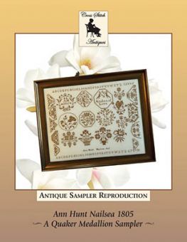 Cross Stitch Antiques - Ann Hunt Nailsea 1805 A QuakerMedallion Sampler 