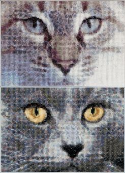 Thea Gouverneur - Counted Cross Stitch Kit - Cats Jack + Luna - Aida - 16 count - 541A 