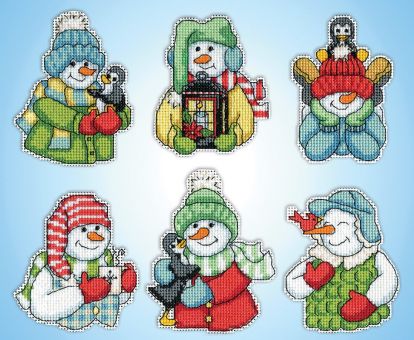 Design Works - Smiling Snowmen - Ideal zum Aufkleben, Aufhängen, als Blumenstecker oder Caketopper! 