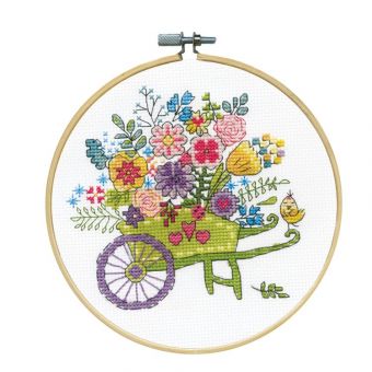 Design Works Crafts - Flower Cart - Schubkarre mit Blumen 