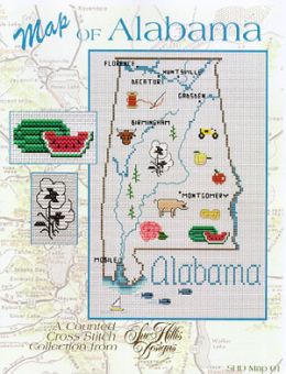 Sue Hillis Designs - Alabama Map 