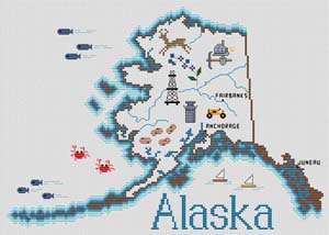 Sue Hillis Designs - Alaska Map 