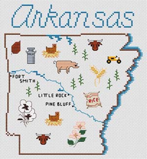 Sue Hillis Designs - Arkansas Map 