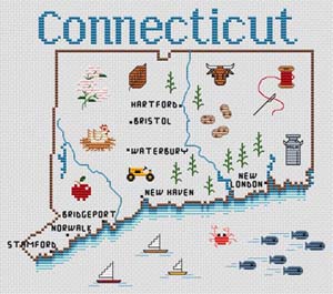 Sue Hillis Designs - Connecticut Map 