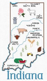 Sue Hillis Designs - Indiana Map 