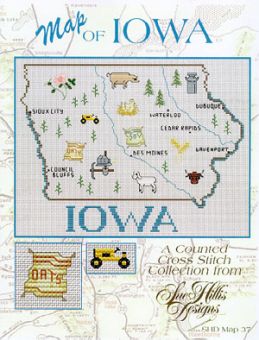 Sue Hillis Designs - Iowa Map 