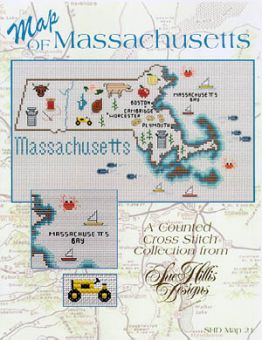 Sue Hillis Designs - Massachusettes Map 