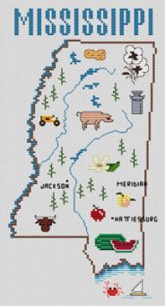 Sue Hillis Designs - Mississippi Map 