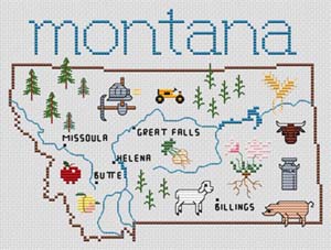 Sue Hillis Designs - Montana Map 