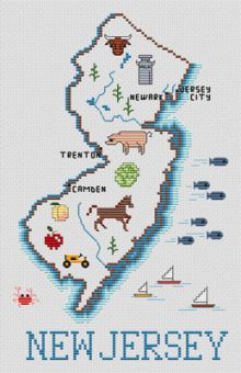 Sue Hillis Designs - New Jersey Map 