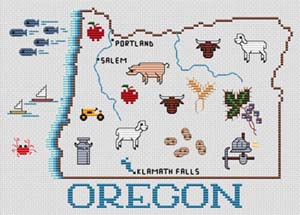 Sue Hillis Designs - Oregon Map 