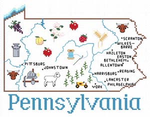 Sue Hillis Designs - Pennsylvania Map 