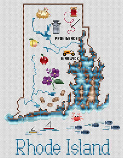 Sue Hillis Designs - Rhode Island Map 