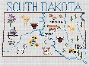 Sue Hillis Designs - South Dakota Map 