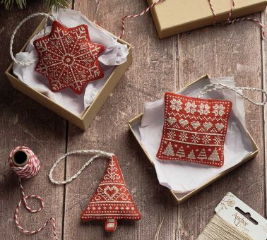 Super SALE Anchor The Christmas Decorations Collection - Nordic Linen Decorations - Red 