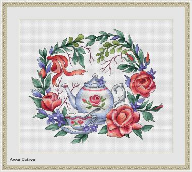 Artmishka Cross Stitch - Flower tea 