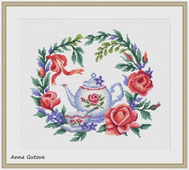 Artmishka Cross Stitch - Flower tea without backstitch 