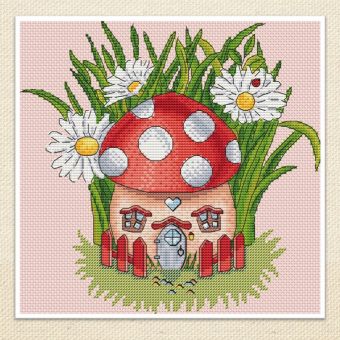 Artmishka Cross Stitch - Mushroom House 