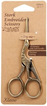 Klasse - Scissors: Embroidery: Stork Design: 11.43cm or 4.5in 
