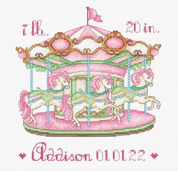 Letistitch by Luca-S - BABY CAROUSEL pink 