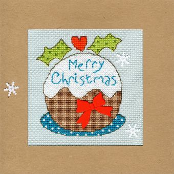 Bothy Threads - Christmas Card – Snowy Pud 
