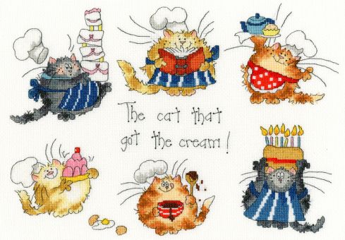 Bothy Threads - MARGARET SHERRY - THE CAT THAT GOT THE CREAM 