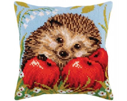 Collection D'Art Kreuzstichkissen - Hedgehog with apples 